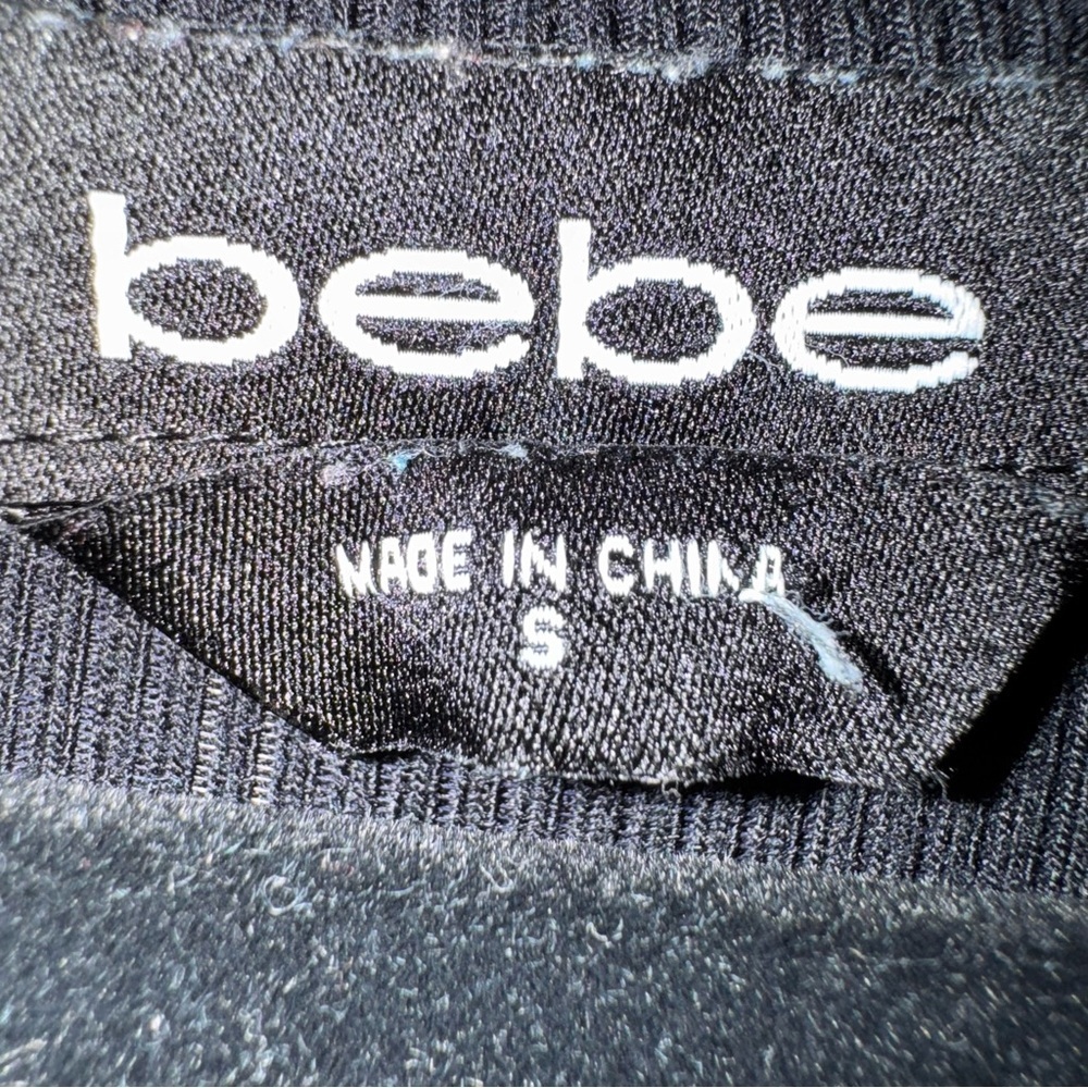 Bebe Black Sleeveless Dress with Colorful Logo Size Small - Picture 3 of 3